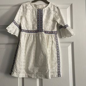 White eyelet girls dress